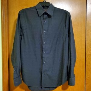 Perry Ellis Dark Gray/Black Patterned Dress Shirt